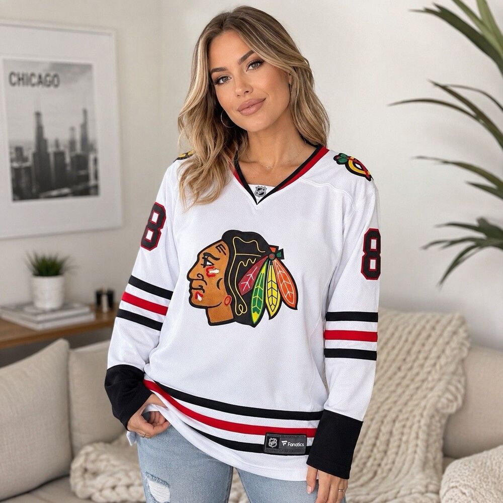 Fanatics Chicago Blackhawks Patrick Kane #88 Womens S White NHL Hockey Jersey